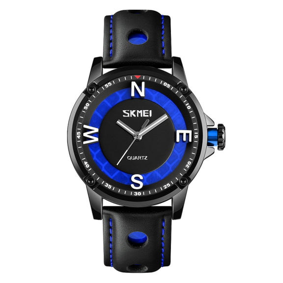 SKMEI 9211 Fashion Sports Stereo Dial Luminous Pointer Creative Watch Business Trend Men Quartz Watch(Blue)