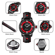 SKMEI 9211 Fashion Sports Stereo Dial Luminous Pointer Creative Watch Business Trend Men Quartz Watch(Red)