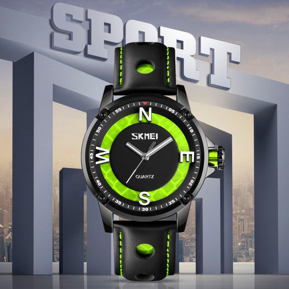 SKMEI 9211 Fashion Sports Stereo Dial Luminous Pointer Creative Watch Business Trend Men Quartz Watch(Red)