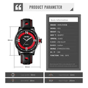 SKMEI 9211 Fashion Sports Stereo Dial Luminous Pointer Creative Watch Business Trend Men Quartz Watch(Red)