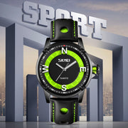 SKMEI 9211 Fashion Sports Stereo Dial Luminous Pointer Creative Watch Business Trend Men Quartz Watch(Green)