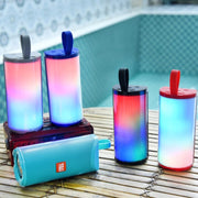 T&G TG169 LED Portable Bluetooth Speaker Outdoor Water-resistant Subwoofer 3D Stereo Mini wireless Loudspeaker Support AUX FM TF card(Black)