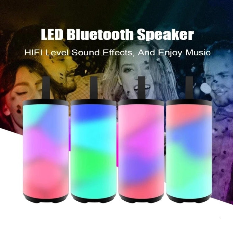 T&G TG169 LED Portable Bluetooth Speaker Outdoor Water-resistant Subwoofer 3D Stereo Mini wireless Loudspeaker Support AUX FM TF card(Gray)
