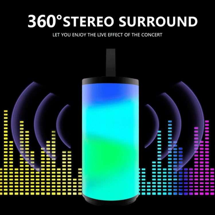 T&G TG169 LED Portable Bluetooth Speaker Outdoor Water-resistant Subwoofer 3D Stereo Mini wireless Loudspeaker Support AUX FM TF card(Gray)