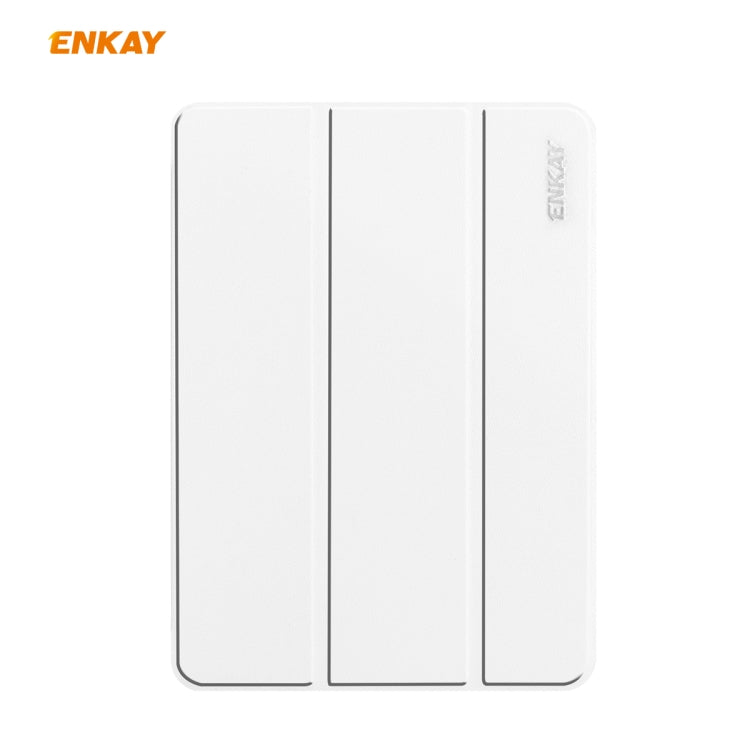 For iPad Pro 11 2022 / 2020 / 2021 ENKAY ENK-8001 Denim Pattern Horizontal Flip Leather Smart Tablet Case with Holder(White) - free shipping - PMc TechLife - Order now!