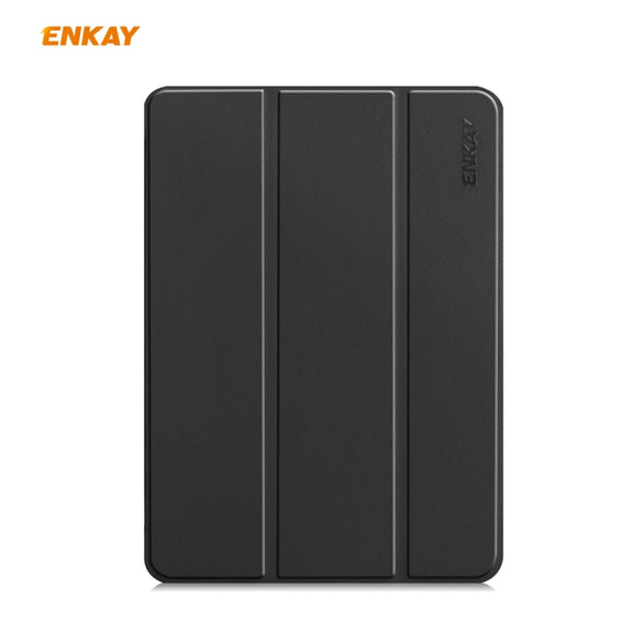 For iPad Pro 11 2022 / 2020 / 2021 ENKAY ENK-8001 Denim Pattern Horizontal Flip Leather Smart Tablet Case with Holder(Black)