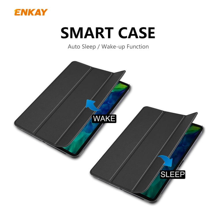 For iPad Pro 11 2022 / 2020 / 2021 ENKAY ENK-8001 Denim Pattern Horizontal Flip Leather Smart Tablet Case with Holder(Black)