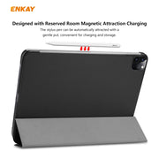 For iPad Pro 11 2022 / 2020 / 2021 ENKAY ENK-8001 Denim Pattern Horizontal Flip Leather Smart Tablet Case with Holder(Black)