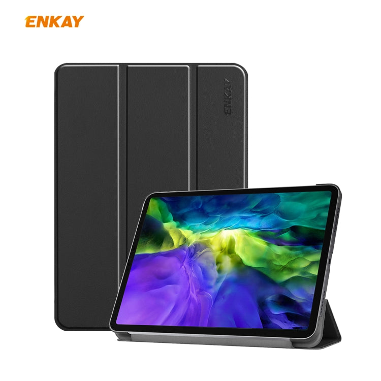 For iPad Pro 11 2022 / 2020 / 2021 ENKAY ENK-8001 Denim Pattern Horizontal Flip Leather Smart Tablet Case with Holder(Black) - free shipping - PMc TechLife - Order now!