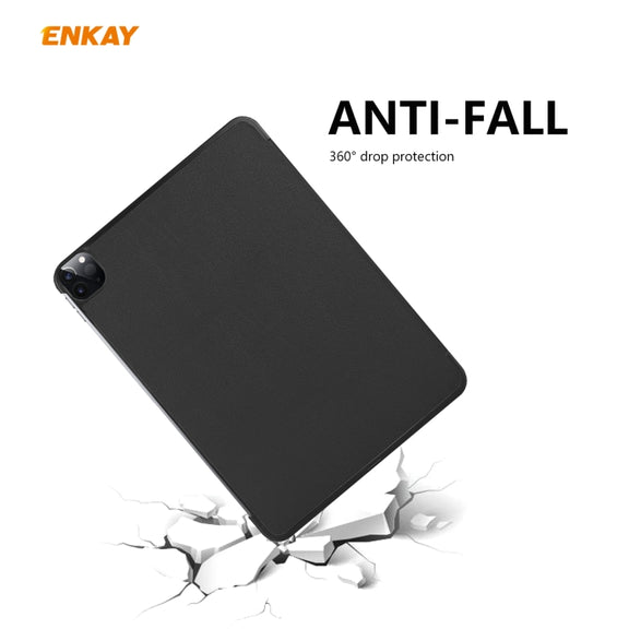 For iPad Pro 11 2022 / 2020 / 2021 ENKAY ENK-8001 Denim Pattern Horizontal Flip Leather Smart Tablet Case with Holder(Dark Blue)