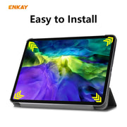 For iPad Pro 11 2022 / 2020 / 2021 ENKAY ENK-8001 Denim Pattern Horizontal Flip Leather Smart Tablet Case with Holder(Dark Blue)
