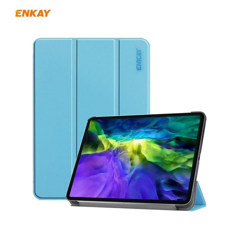For iPad Pro 11 2022 / 2020 / 2021 ENKAY ENK-8001 Denim Pattern Horizontal Flip Leather Smart Tablet Case with Holder (Light Blue) - free shipping - PMc TechLife - Order now!