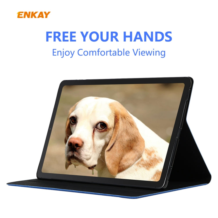 For Samsung Galaxy Tab S6 Lite P610 / P615 / Tab S6 Lite 2022 / P613 / P619 ENKAY Coarse Cloth Leather Smart Tablet Case(Grey) - free shipping - PMc TechLife - Order now!