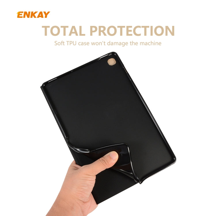 For Samsung Galaxy Tab S6 Lite P610 / P615 / Tab S6 Lite 2022 / P613 / P619 ENKAY Elastic Leather Tablet Case with Holder(Dark Blue) - free shipping - PMc TechLife - Order now!