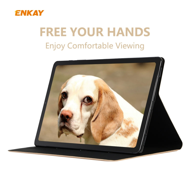 For Samsung Galaxy Tab S6 Lite P610 / P615 / Tab S6 Lite 2022 / P613 / P619 ENKAY Elastic Leather Tablet Case with Holder(Cyan) - free shipping - PMc TechLife - Order now!