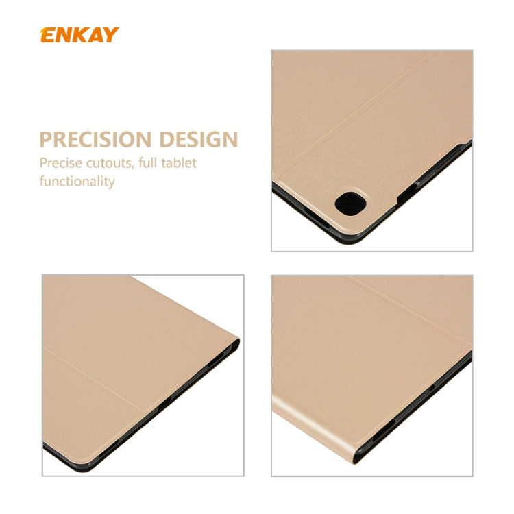 For Samsung Galaxy Tab S6 Lite P610 / P615 / Tab S6 Lite 2022 / P613 / P619 ENKAY Elastic Leather Tablet Case with Holder(Cyan) - free shipping - PMc TechLife - Order now!