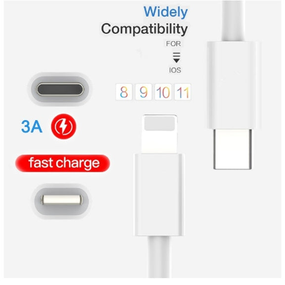 XJ-58 PD 18W USB-C / Type-C to 8 Pin Flash Charging Data Cable, Cable Length: 1m