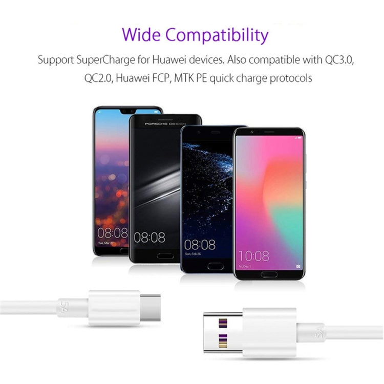 5A USB to USB-C / Type-C Flash Charging Data Cable, Cable Length: 1m