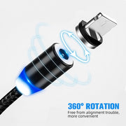 USB to 8 Pin Magnetic Metal Connector Nylon Two-color Braided Magnetic Data Cable, Cable Length: 1m(Black)