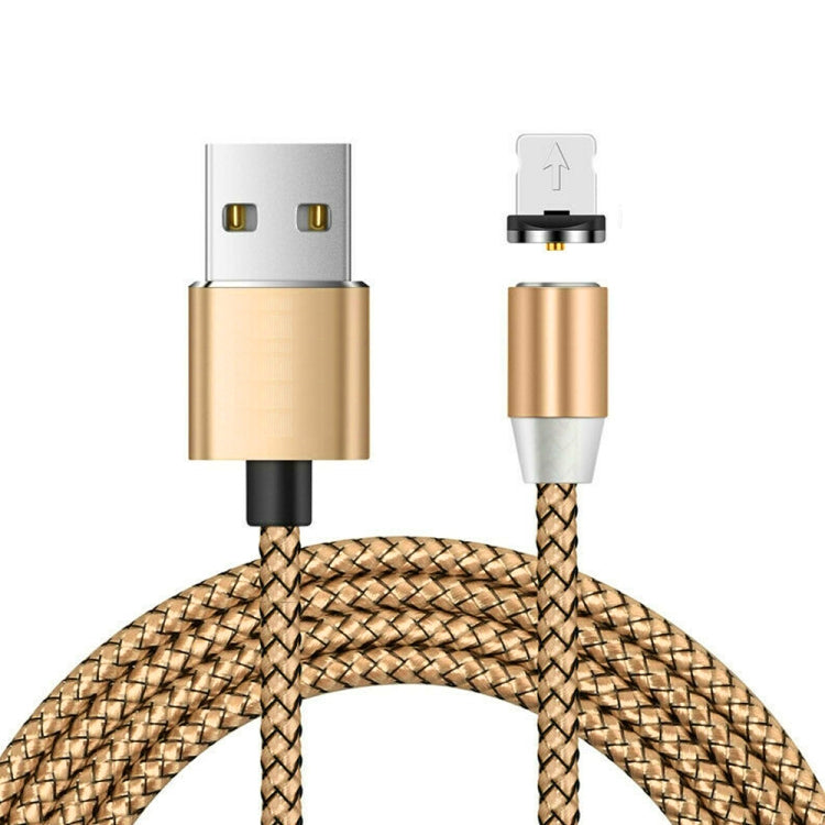 USB to 8 Pin Magnetic Metal Connector Nylon Two-color Braided Magnetic Data Cable, Cable Length: 1m(Gold) - Charging Cable & Head by PMC Jewellery | Online Shopping South Africa | PMC Jewellery | Buy Now Pay Later Mobicred