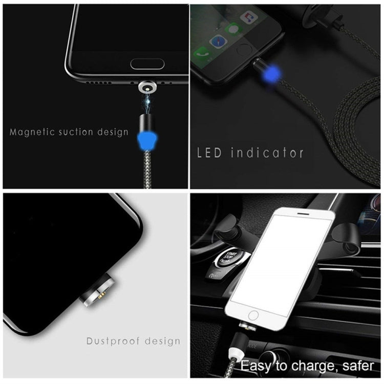 USB to 8 Pin Magnetic Metal Connector Nylon Two-color Braided Magnetic Data Cable, Cable Length: 1m(Gold) - Charging Cable & Head by PMC Jewellery | Online Shopping South Africa | PMC Jewellery | Buy Now Pay Later Mobicred