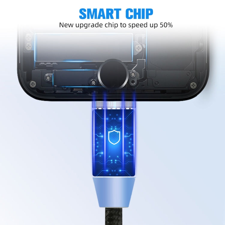 USB to 8 Pin Magnetic Metal Connector Nylon Two-color Braided Magnetic Data Cable, Cable Length: 1m(Gold) - Charging Cable & Head by PMC Jewellery | Online Shopping South Africa | PMC Jewellery | Buy Now Pay Later Mobicred