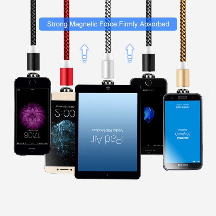 USB to 8 Pin Magnetic Metal Connector Nylon Two-color Braided Magnetic Data Cable, Cable Length: 1m(Gold) - Charging Cable & Head by PMC Jewellery | Online Shopping South Africa | PMC Jewellery | Buy Now Pay Later Mobicred
