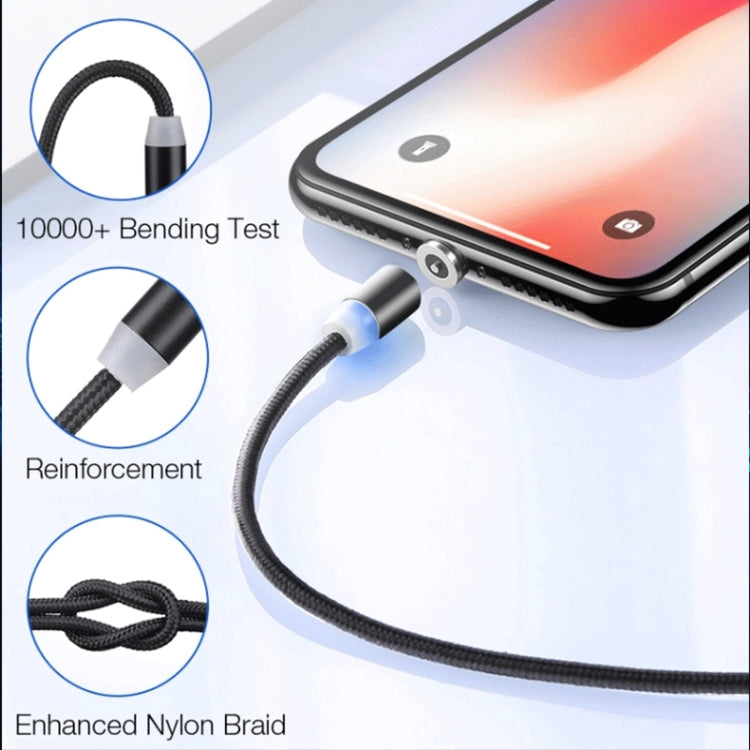 USB to 8 Pin Magnetic Metal Connector Nylon Two-color Braided Magnetic Data Cable, Cable Length: 1m(Gold) - Charging Cable & Head by PMC Jewellery | Online Shopping South Africa | PMC Jewellery | Buy Now Pay Later Mobicred