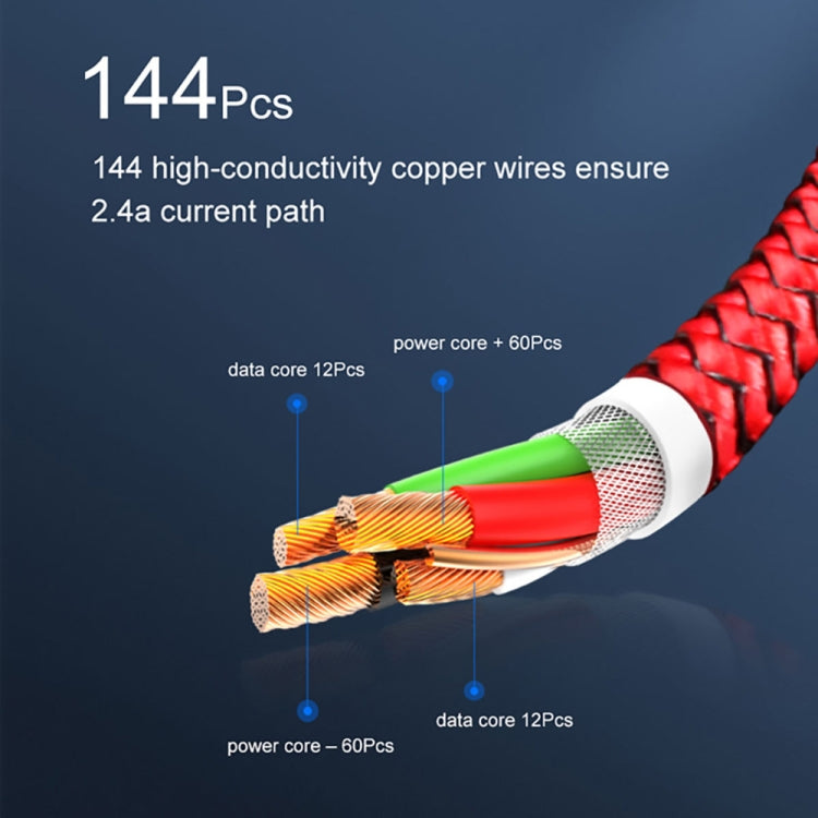 USB to 8 Pin Magnetic Metal Connector Nylon Two-color Braided Magnetic Data Cable, Cable Length: 1m(Gold) - Charging Cable & Head by PMC Jewellery | Online Shopping South Africa | PMC Jewellery | Buy Now Pay Later Mobicred