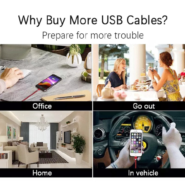 2 in 1 USB to 8 Pin + Micro USB Magnetic Metal Interface Nylon Braided Charging Cable, Length: 1m(Silvery)