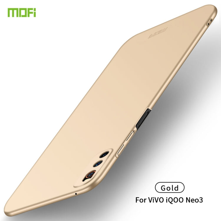 For Vivo iQOO Neo 3 MOFI Frosted PC Ultra-thin Hard Case(Gold) - vivo Cases by MOFI | Online Shopping South Africa | PMC TechLife