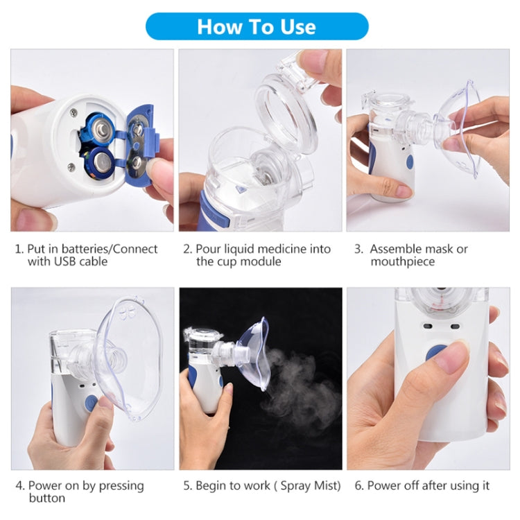 JZ-492S Portable Ultrasonic Nebulizer Mini Handheld Inhaler Respirator Health Care Home Machine Atomizer(White) - free shipping - PMC TechLife - Order now!