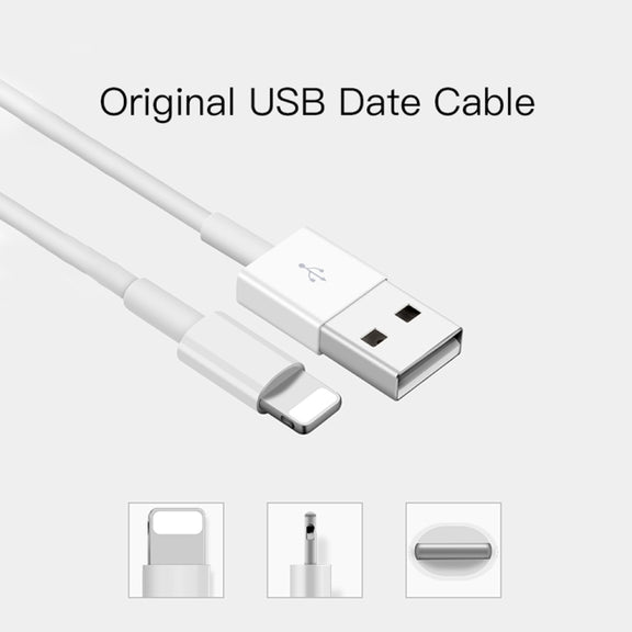 2 in 1 1m USB to 8 Pin Data Cable + 30W QC 3.0 4 USB Interfaces Mobile Phone Tablet PC Universal Quick Charger Travel Charger Set, EU Plug(Black)