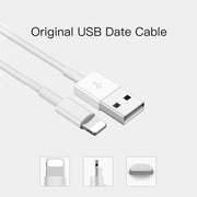 2 in 1 1m USB to 8 Pin Data Cable + 30W QC 3.0 4 USB Interfaces Mobile Phone Tablet PC Universal Quick Charger Travel Charger Set, UK Plug(Black)
