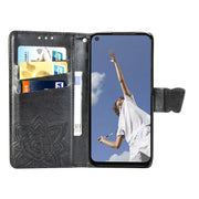 For OPPO A52/A72/A92 Butterfly Love Flower Embossed Horizontal Flip Leather Case with Bracket / Card Slot / Wallet / Lanyard(Black)