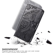 For OPPO A52/A72/A92 Butterfly Love Flower Embossed Horizontal Flip Leather Case with Bracket / Card Slot / Wallet / Lanyard(Black)