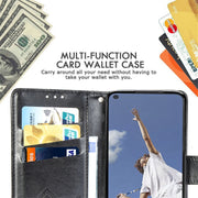 For OPPO A52/A72/A92 Butterfly Love Flower Embossed Horizontal Flip Leather Case with Bracket / Card Slot / Wallet / Lanyard(Black)