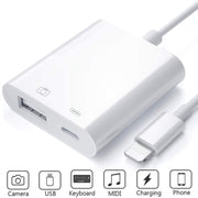 ZS-KL21806 2 in 1 8 Pin to USB 3.0 + Camera USB Read OTG Adapter, Compatible with IOS 13 and Above System