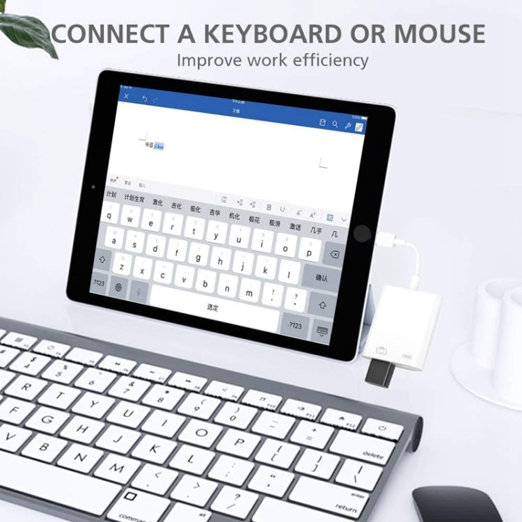 ZS-KL21806 2 in 1 8 Pin to USB 3.0 + Camera USB Read OTG Adapter, Compatible with IOS 13 and Above System - Converter & Adapter by PMC Jewellery | Online Shopping South Africa | PMC Jewellery | Buy Now Pay Later Mobicred