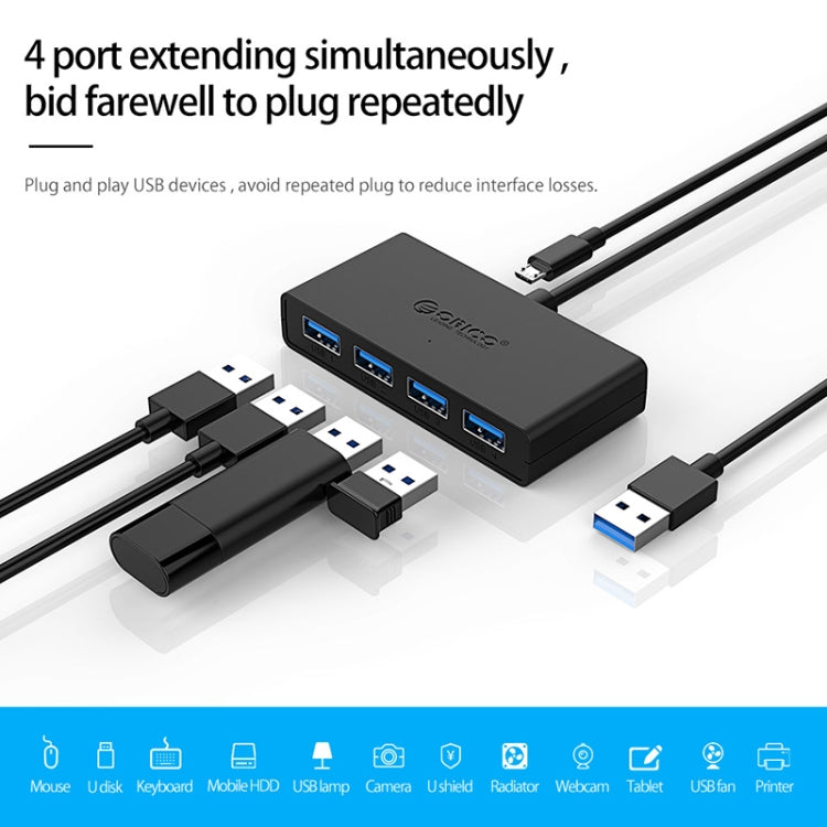 ORICO G11-H4-U3-100-BK 4 Ports USB 3.0 HUB - free shipping - PMC Jewellery - Order now!
