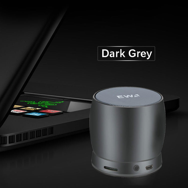 EWA A150 Portable Mini Bluetooth Speaker Wireless Hifi Stereo Strong Bass Music Boom Box Metal Subwoofer, Support Micro SD Card & 3.5mm AUX(Black Gray)