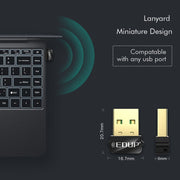EDUP EP-AC1651 USB WIFI Adapter 650Mbps Dual Band 5G/2.4GHz External Wireless Network Card Wifi Dongle Receiver for Laptop Windows MacOS