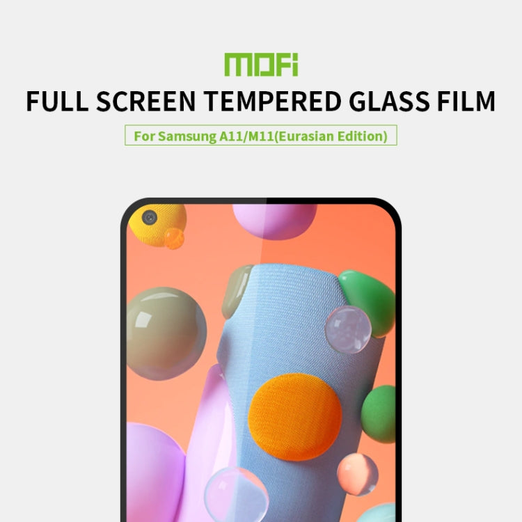 For Samsung Galaxy A11 / M11(EU) MOFI 9H 2.5D Full Screen Tempered Glass Film(Black) - Galaxy Tempered Glass by MOFI | Online Shopping South Africa | PMC TechLife | Buy Now Pay Later Mobicred