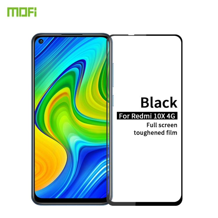 For Xiaomi RedMi 10X 4G MOFI 9H 2.5D Full Screen Tempered Glass Film(Black) -  by MOFI | Online Shopping South Africa | PMC TechLife | Buy Now Pay Later Mobicred