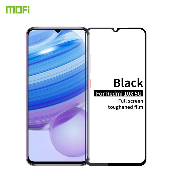 For Xiaomi RedMi 10X 5G MOFI 9H 2.5D Full Screen Tempered Glass Film(Black) - free shipping - PMC TechLife - Order now!