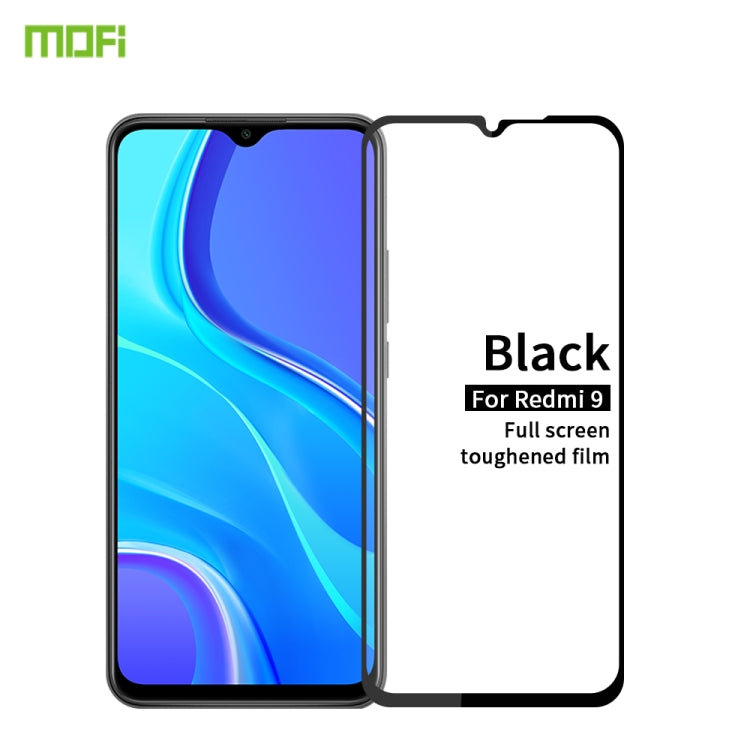 For Xiaomi RedMi 9 MOFI 9H 2.5D Full Screen Tempered Glass Film(Black) -  by MOFI | Online Shopping South Africa | PMC TechLife | Buy Now Pay Later Mobicred