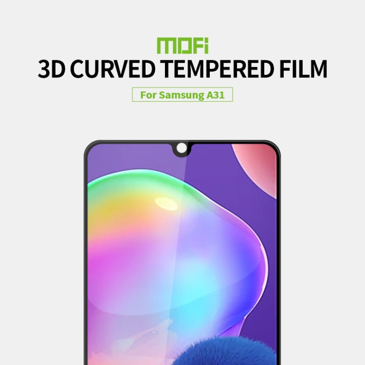 For Samsung Galaxy A31 MOFI 9H 3D Explosion-proof Curved Screen Tempered Glass Film(Black) - Galaxy Tempered Glass by MOFI | Online Shopping South Africa | PMC TechLife