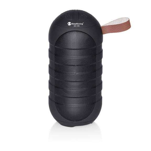 NewRixing NR-106 Mini Portable Stereo Bluetooth Speaker, Support Hands-free Calling & TF Card Slot & FM(Black)