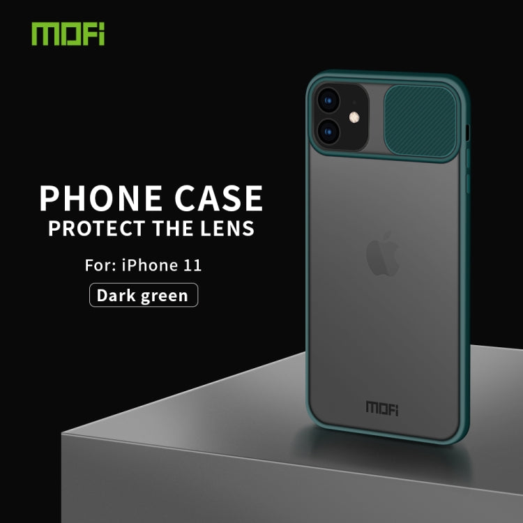 For iPhone 11  MOFI Xing Dun Series Translucent Frosted PC + TPU Privacy Anti-glare Shockproof All-inclusive Protective Case(Green) - iPhone 11 Cases by MOFI | Online Shopping South Africa | PMC TechLife