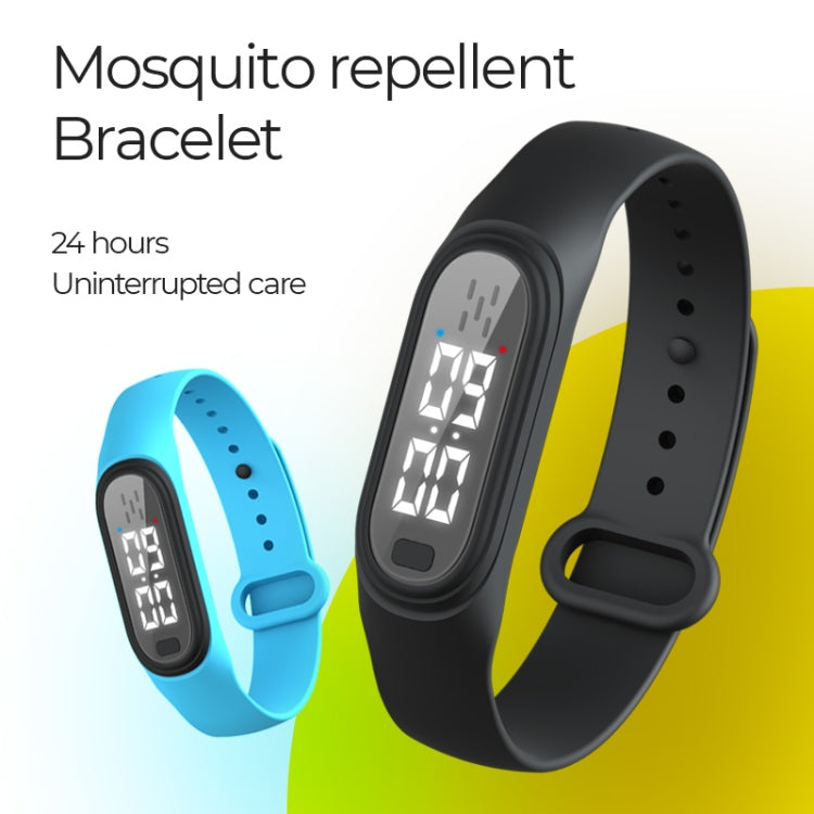 Q2 Outdoor Ultrasonic Electronic Mosquito Repellent Bracelet, Support Three-gear Mode & Time Display(Black) - Repellent Wristband by PMC TechLife | Online Shopping South Africa | PMC TechLife | Buy Now Pay Later Mobicred